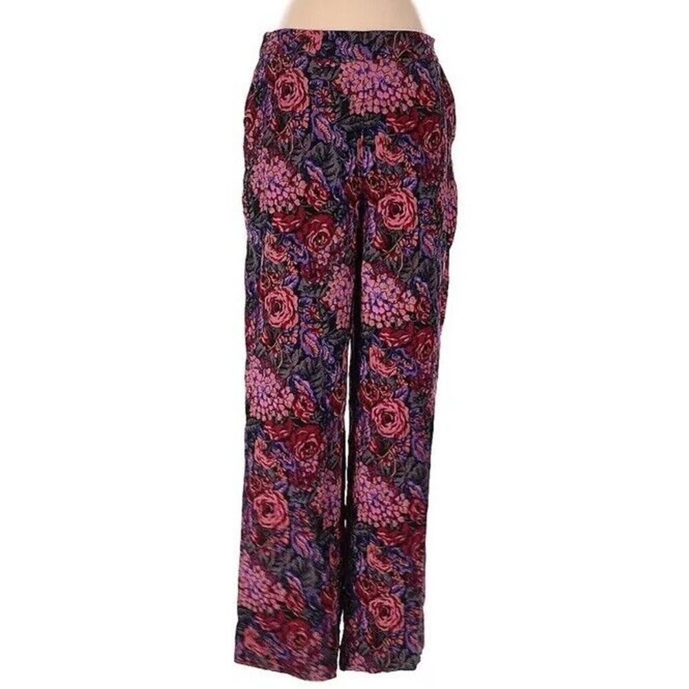 Women’s Amanda Bong Floral Silk Pants Size Small
